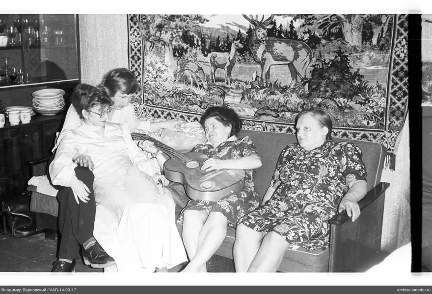 Group portrait of women on sofa
