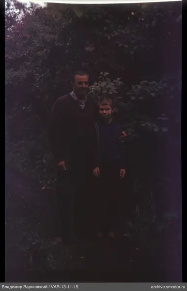 Group with man and boy on a path