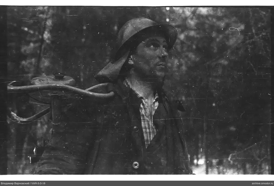 Man with a tool and helmet