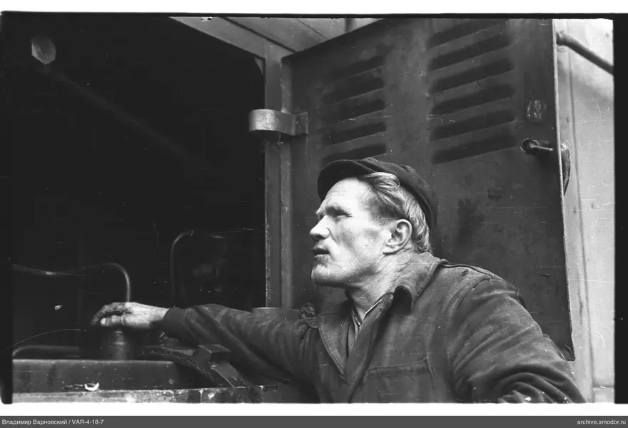 Profile portrait of a man with a lever