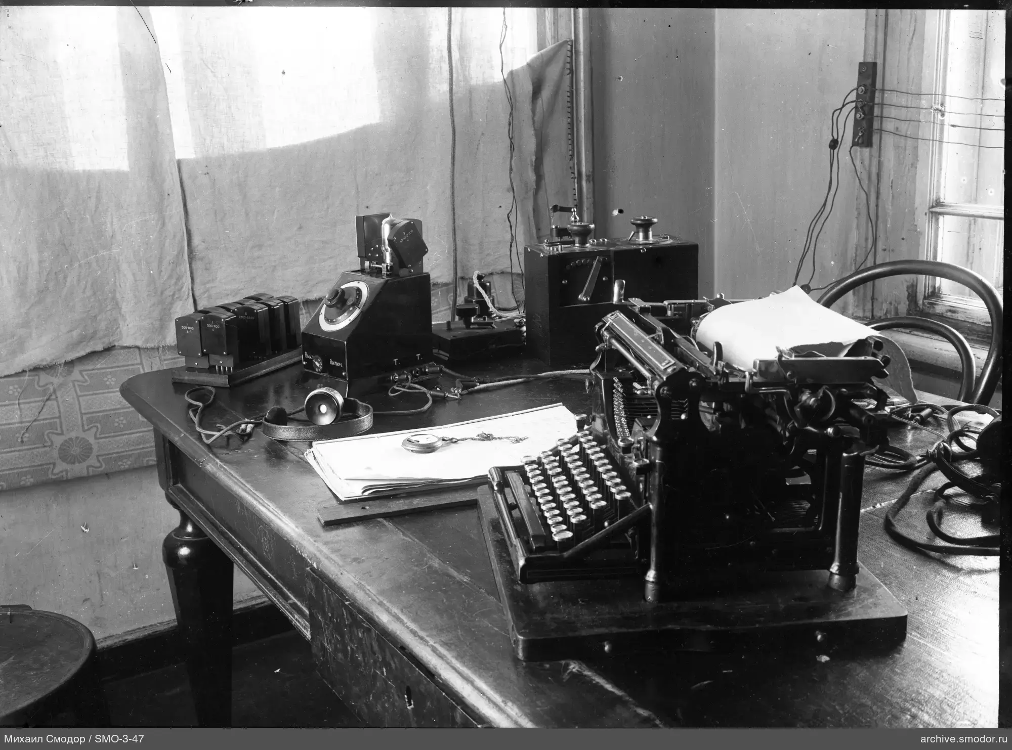 Interior with a desk and equipment
