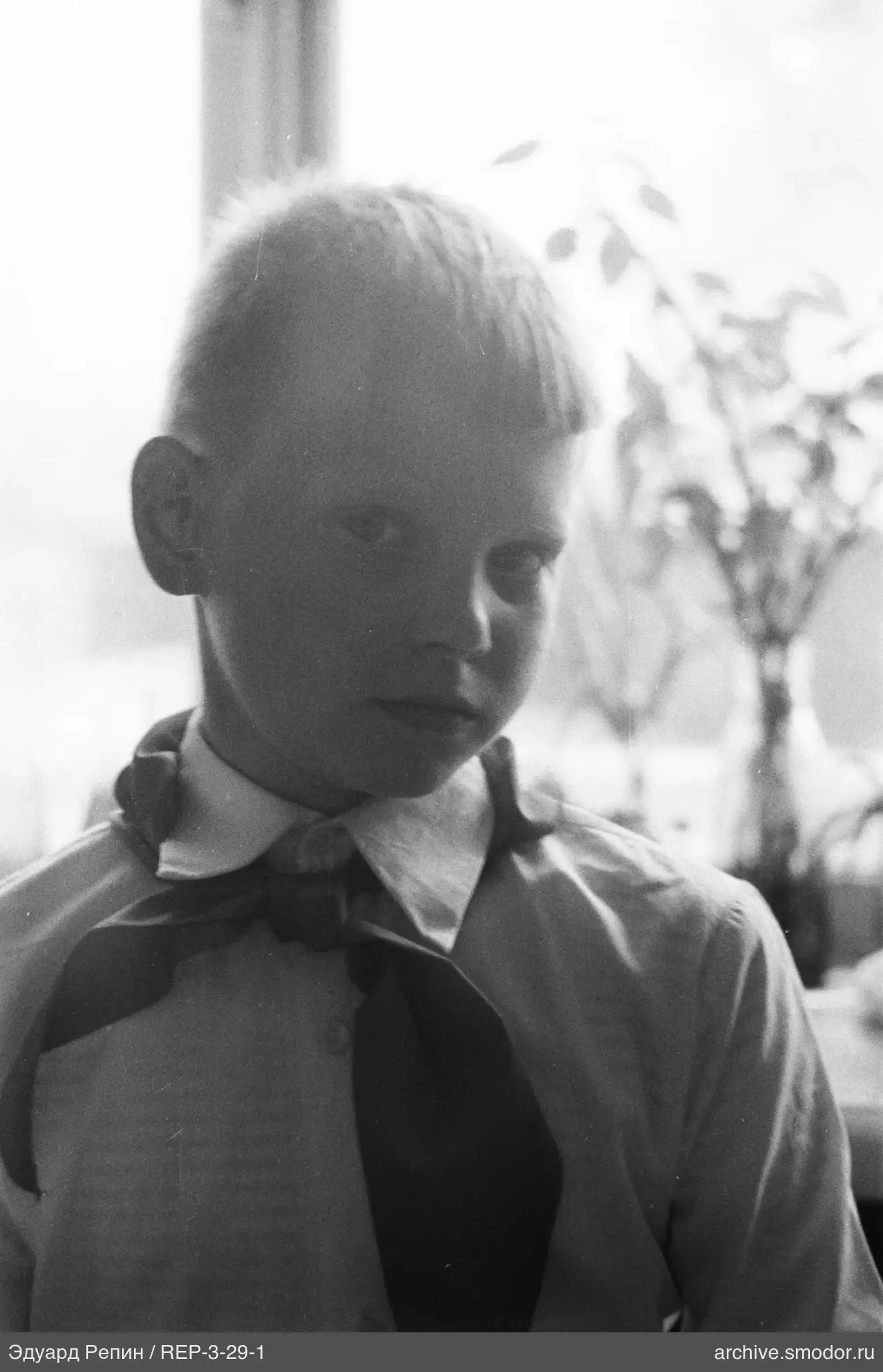 Portrait of a boy in pioneer uniform