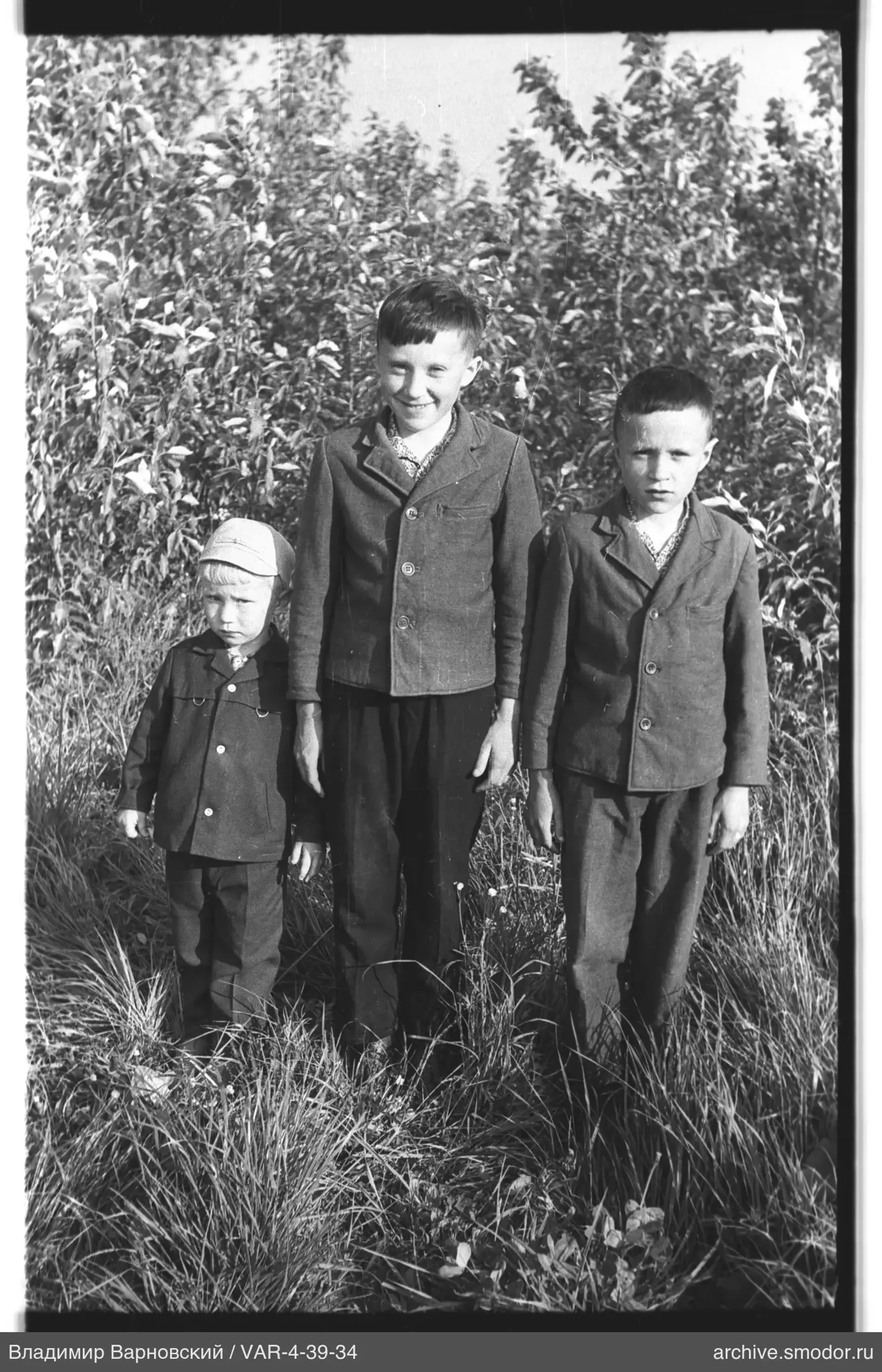 Group portrait of three boys