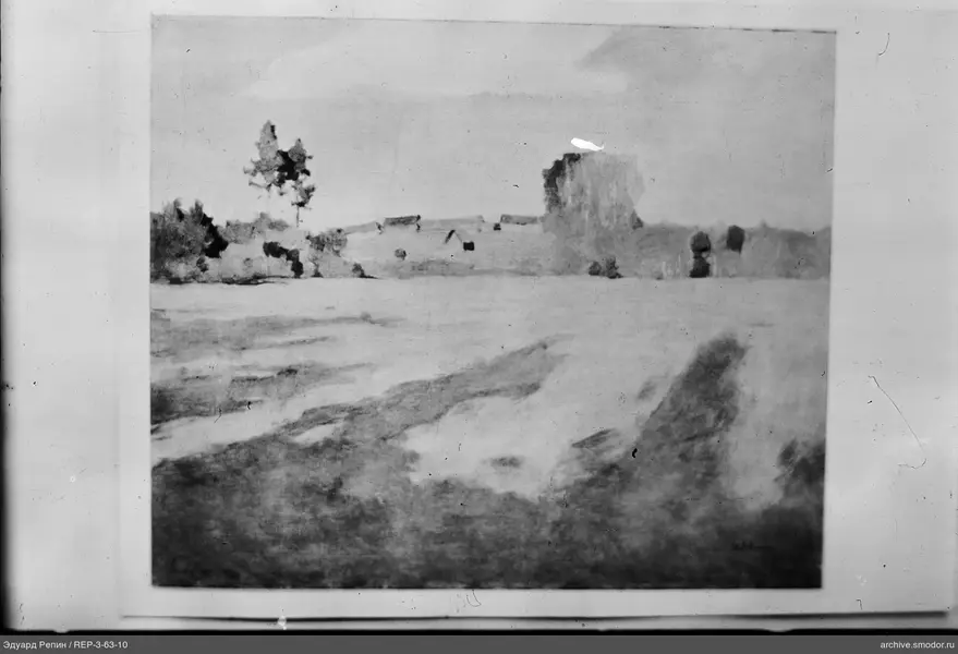 Landschaft mit Feld und Bäumen