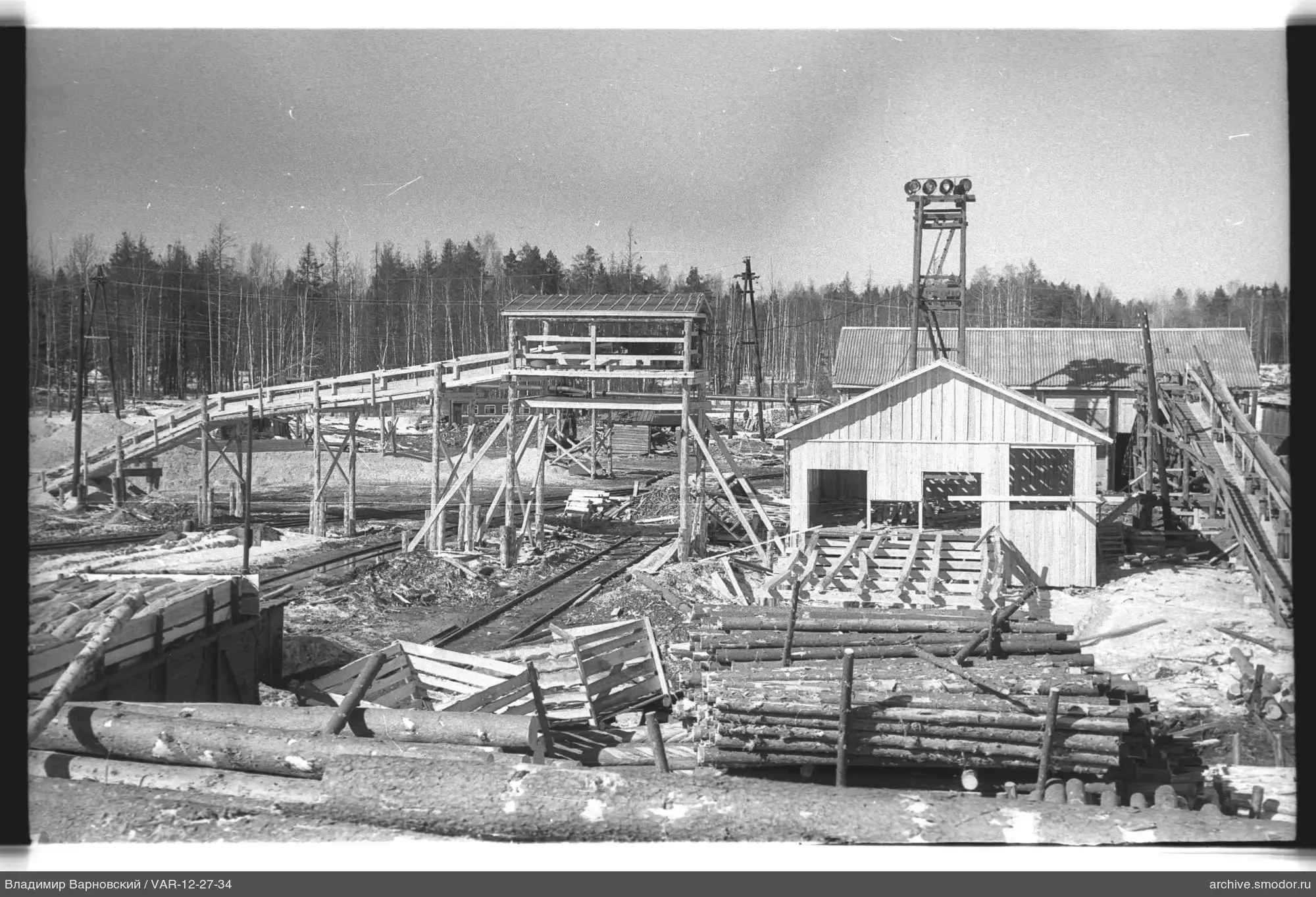 Смотровая фотография лесопильной площадки