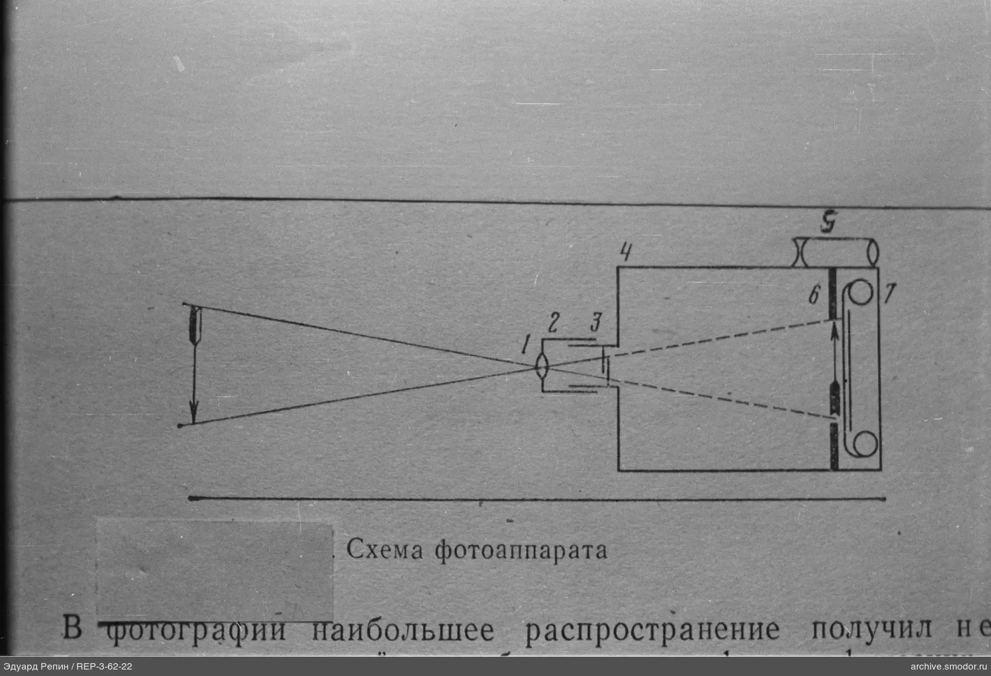 Технический рисунок схемы фотоаппарата