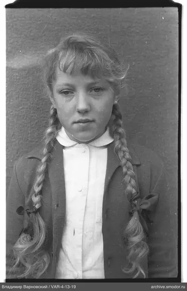 Portrait of a girl with braided hair