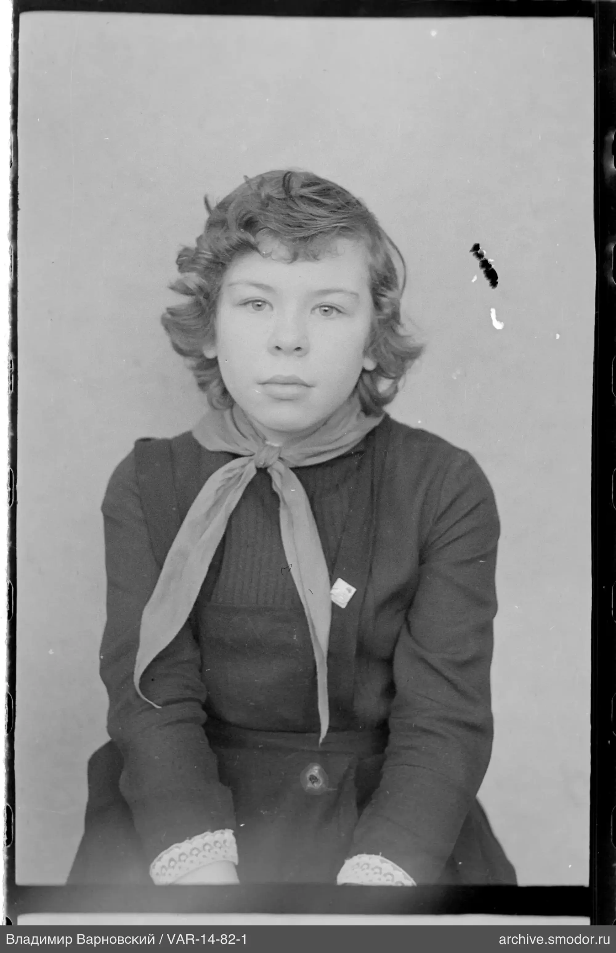 Girl's portrait with pioneer necktie