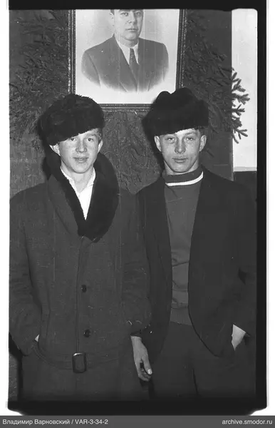Group portrait of two young men