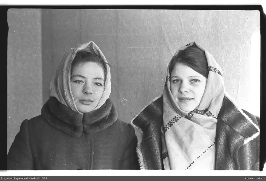 Portrait of two women with headscarves