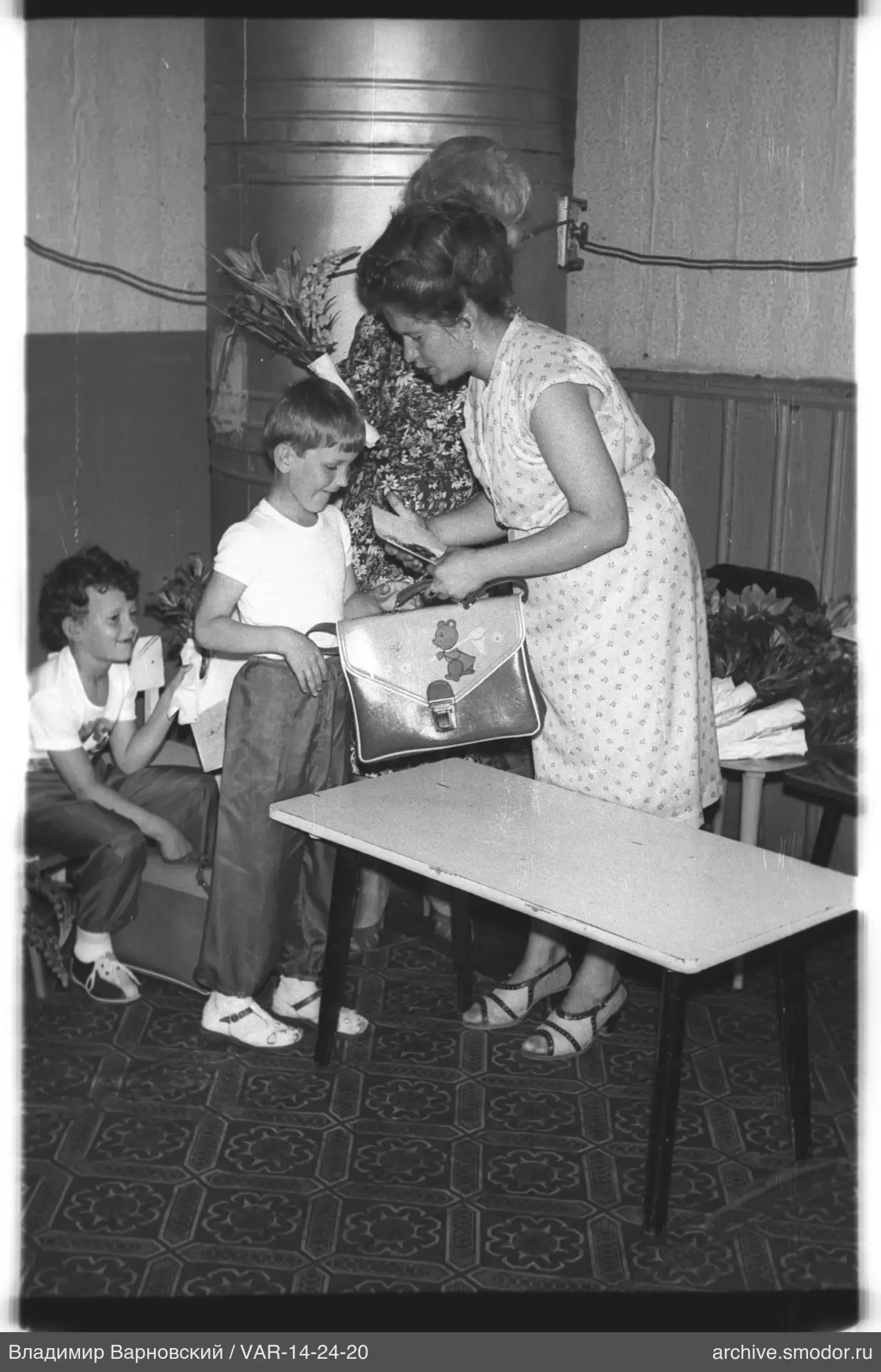 Woman and children indoors