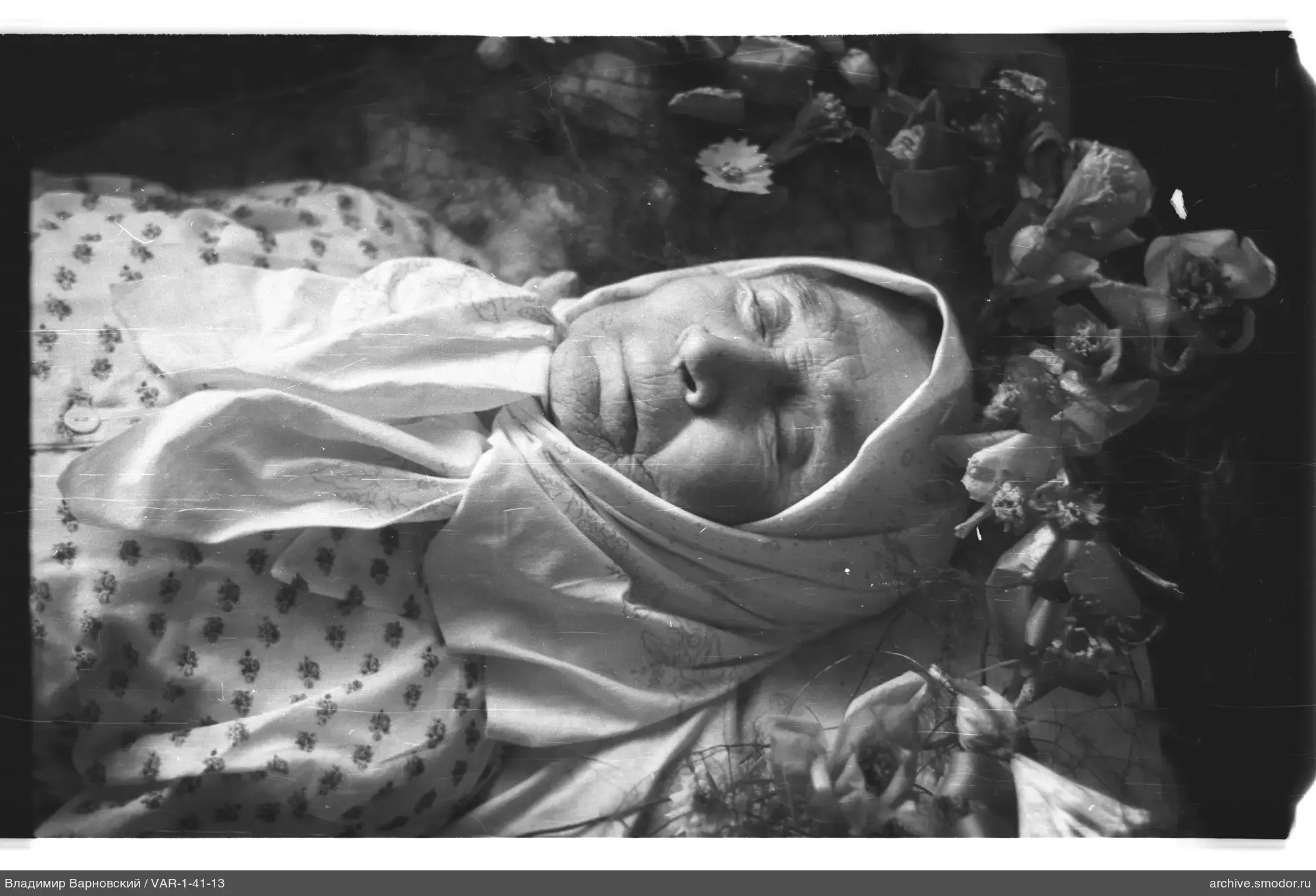 Portrait of a woman with flowers