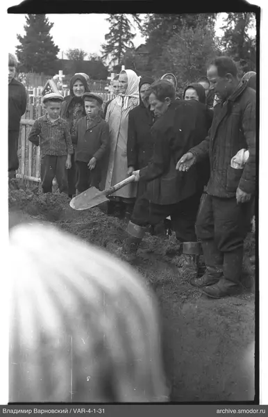 Man digging at the cemetery