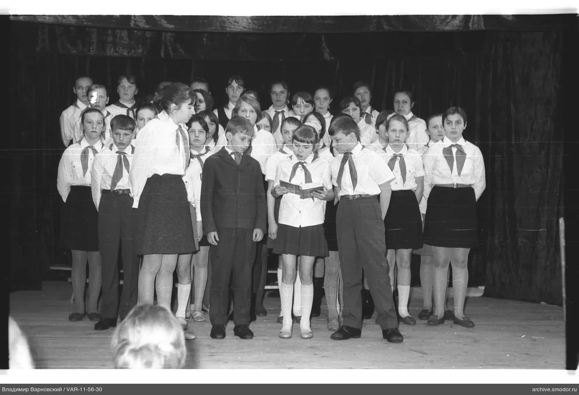 Group of children and teenagers on stage