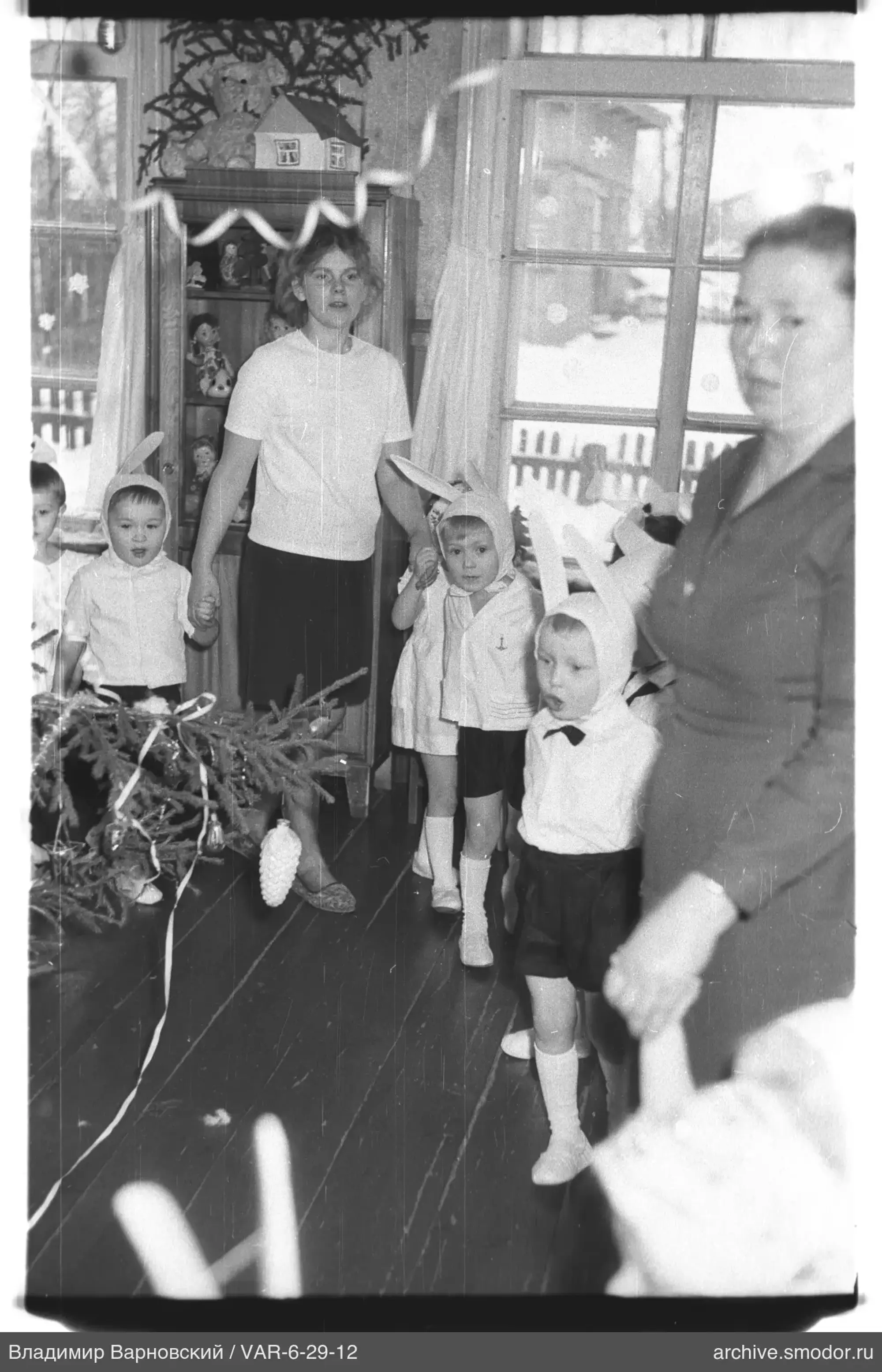 Children in rabbit ear costumes