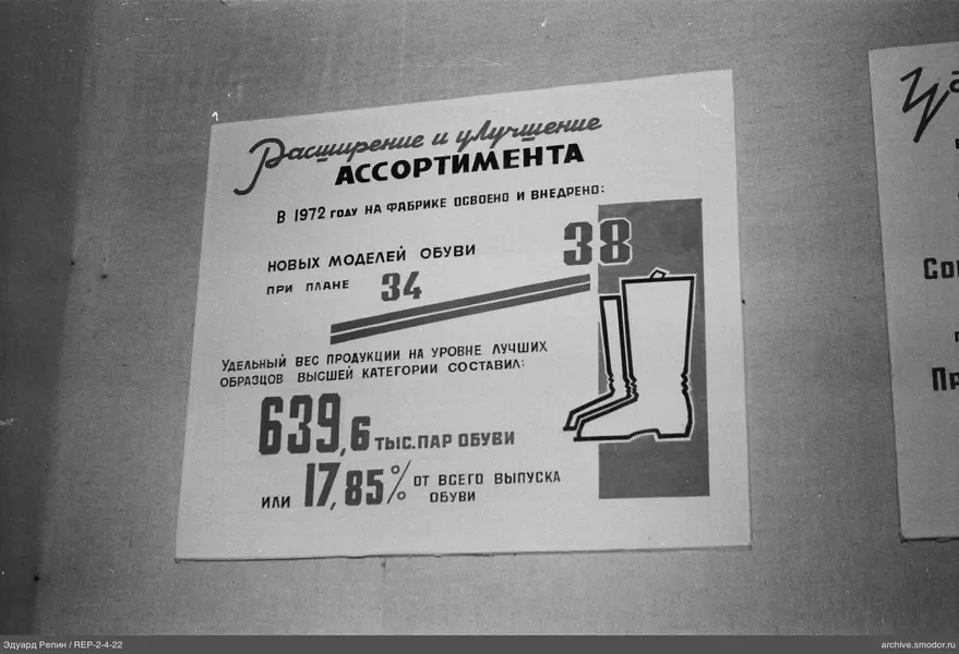 Informationsplakat zur Erweiterung des Schuhsortiments