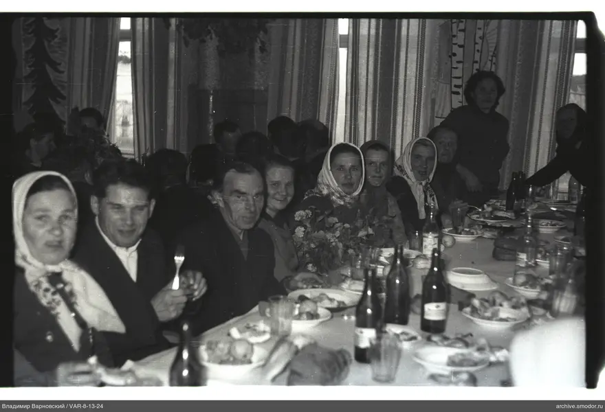 Group sitting at a long table