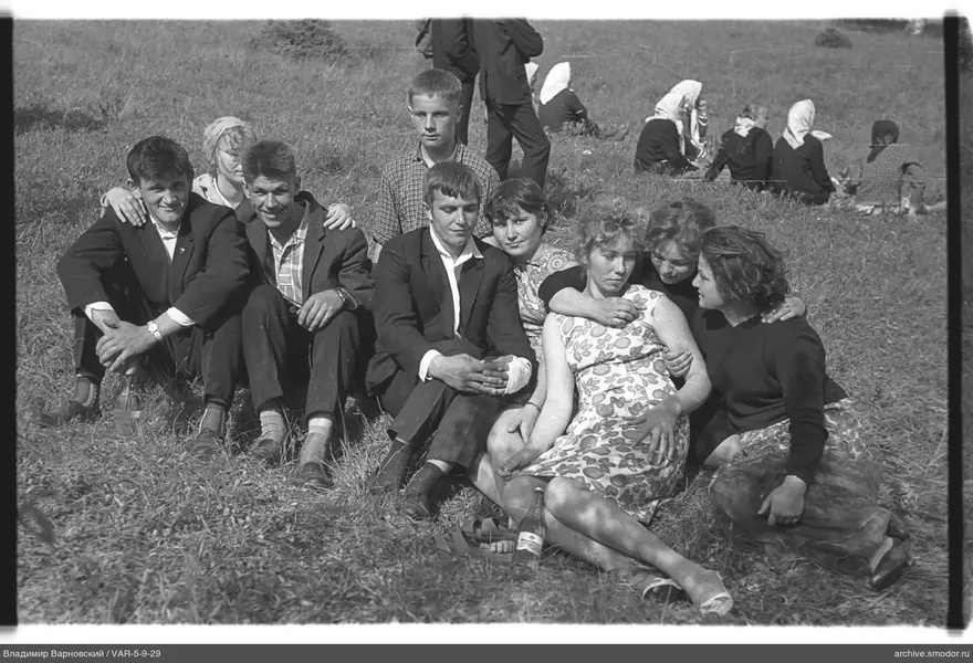 Group of young people on the grass