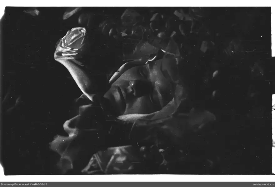 Portrait with floral headdress