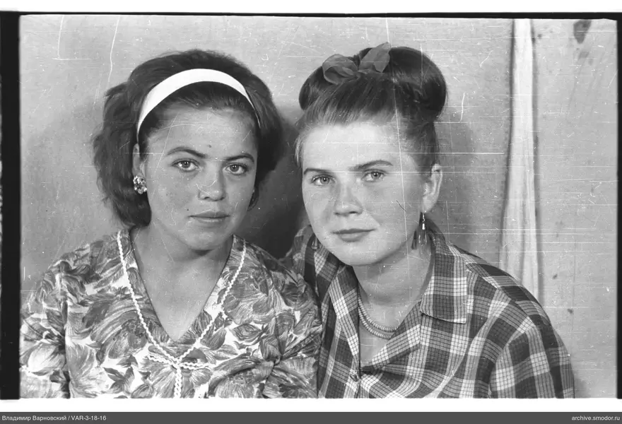 Two women in group portrait