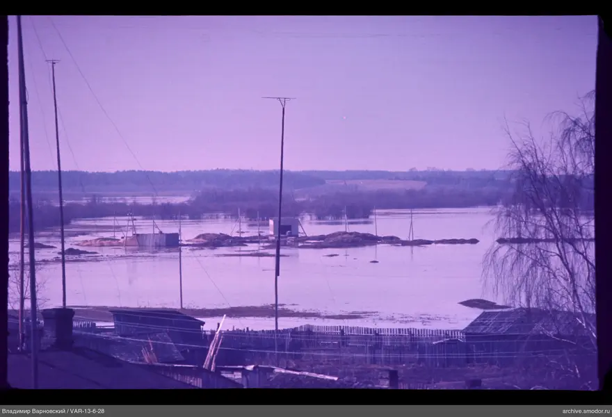 View of flooded area with structures