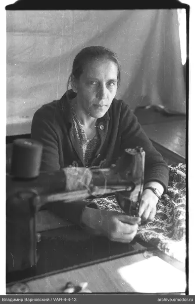 Woman at a sewing machine