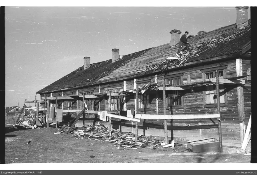 Repair work on the building
