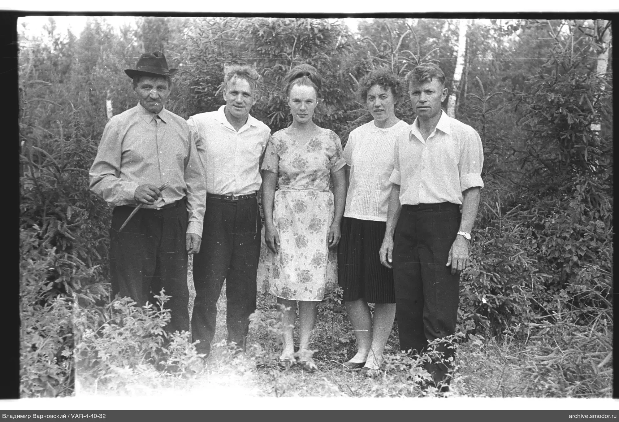 Group portrait of five people