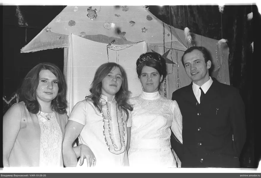 Group portrait of four people