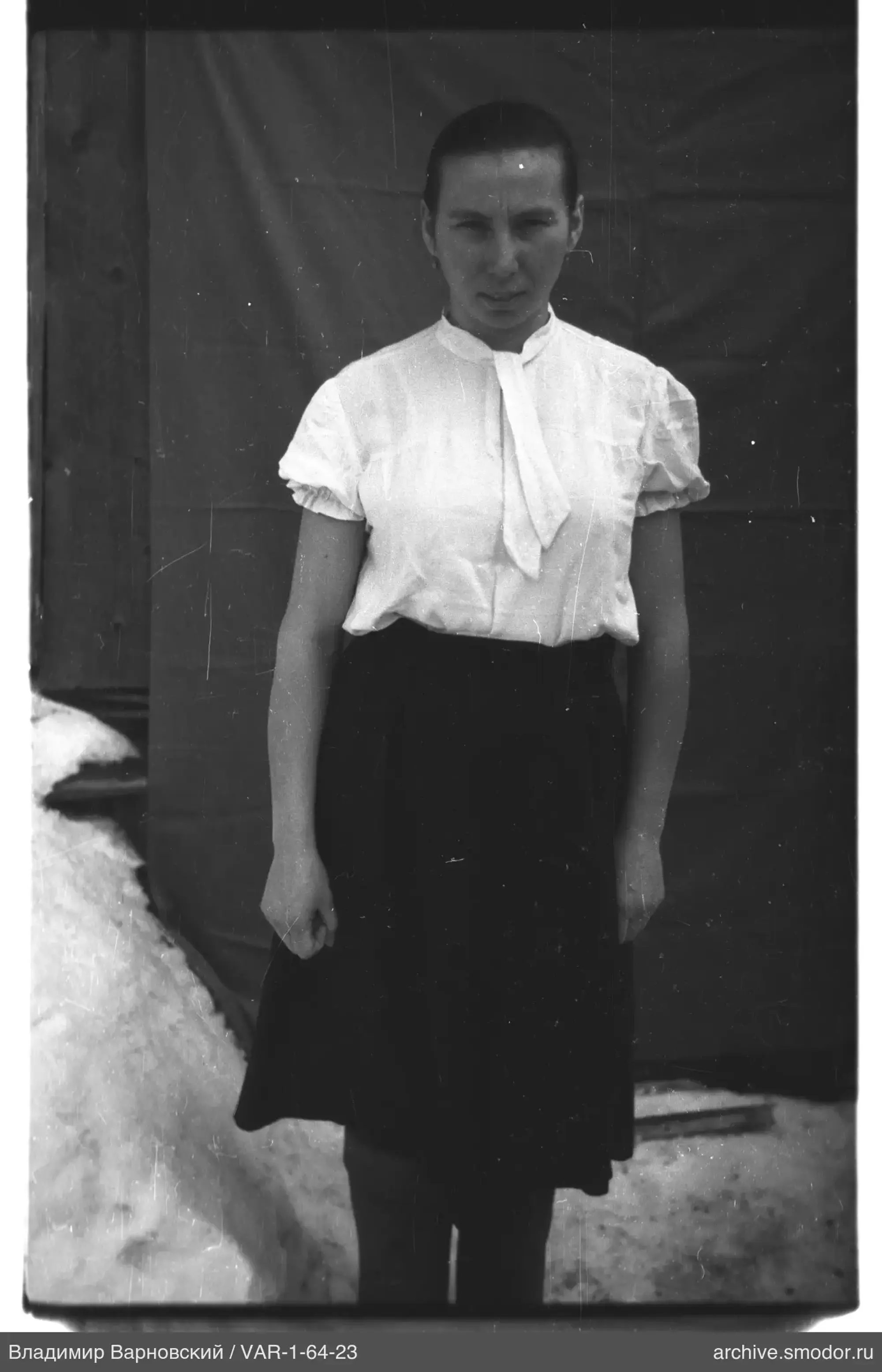 Portrait of a woman on snow
