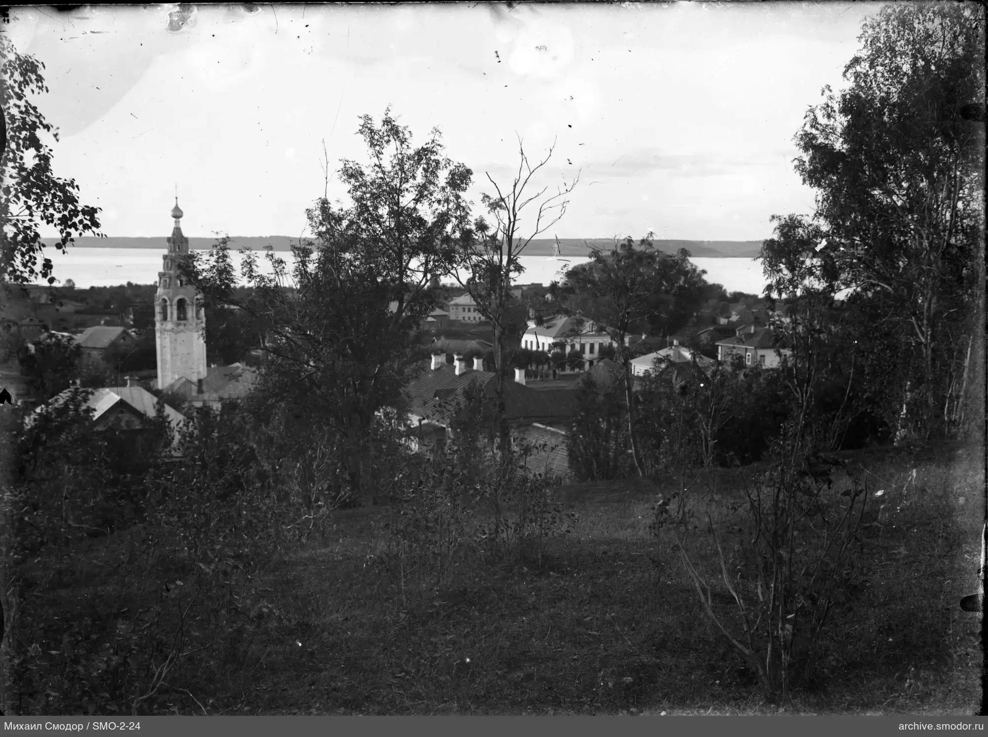 Scenic view with houses and church
