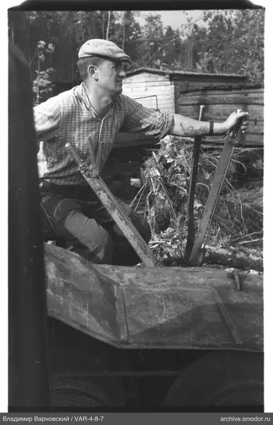 Man at control levers