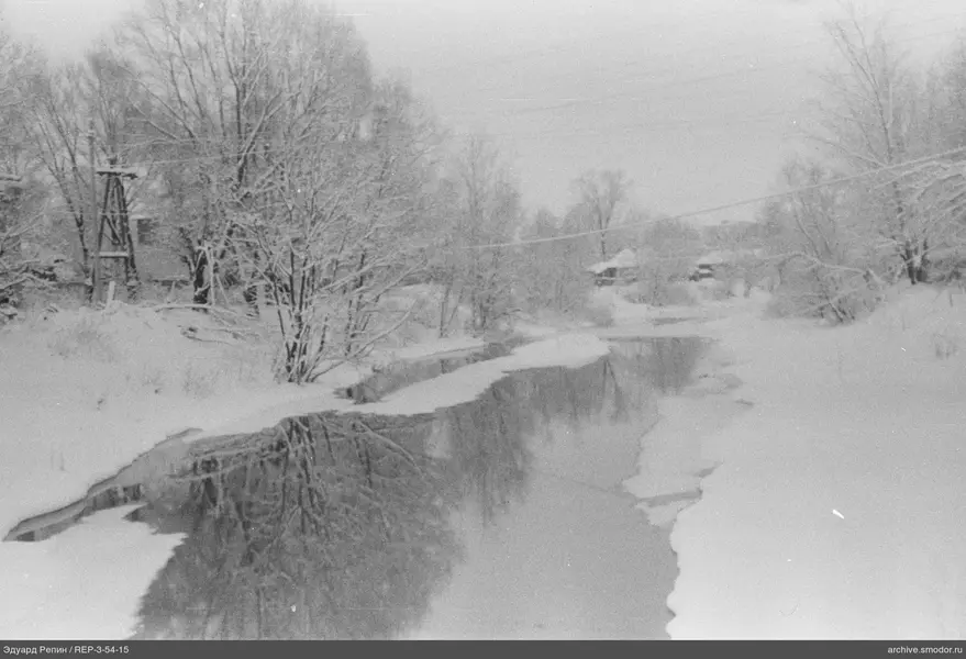 Landschaft mit Fluss und Bäumen