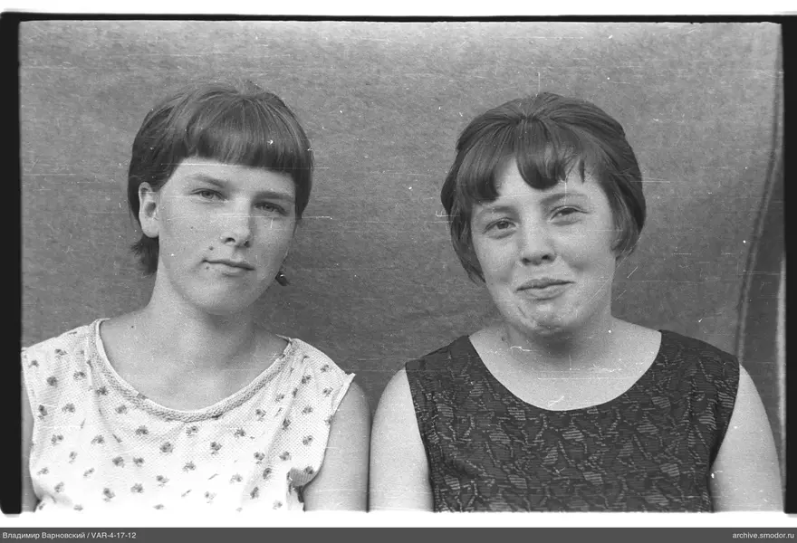 Two women in group portrait