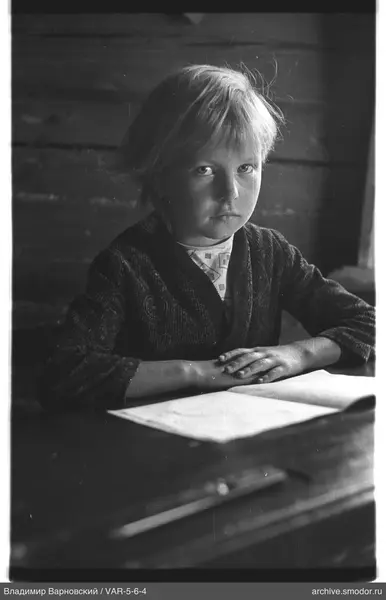 Child's portrait with short light hair