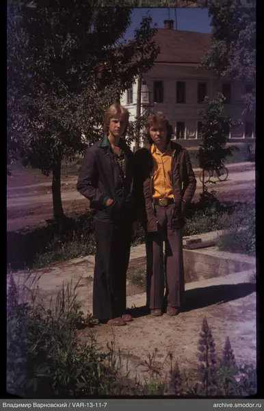 Group portrait of two young men